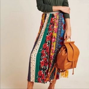 Anthropologie Multicolor Floral Midi Skirt